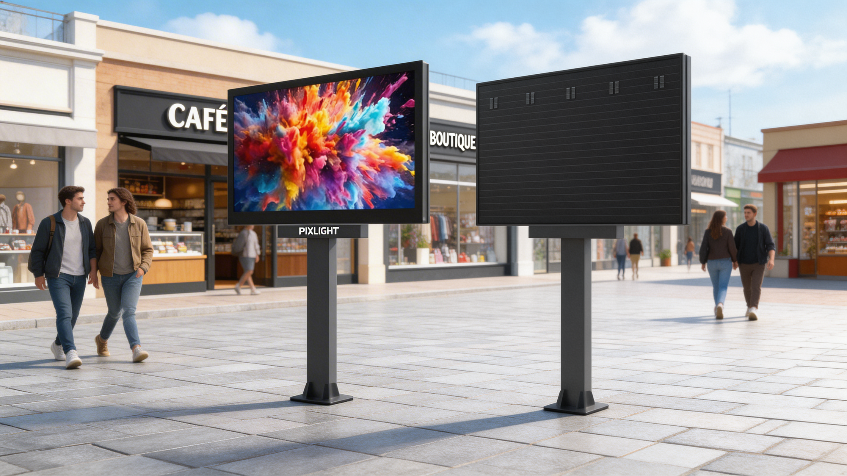 Rear side of the MEDIACITY 4H - Mobilier urbain - Totem Vidéo LED pour Publicité et Communication: rigging, power supply and receiving card