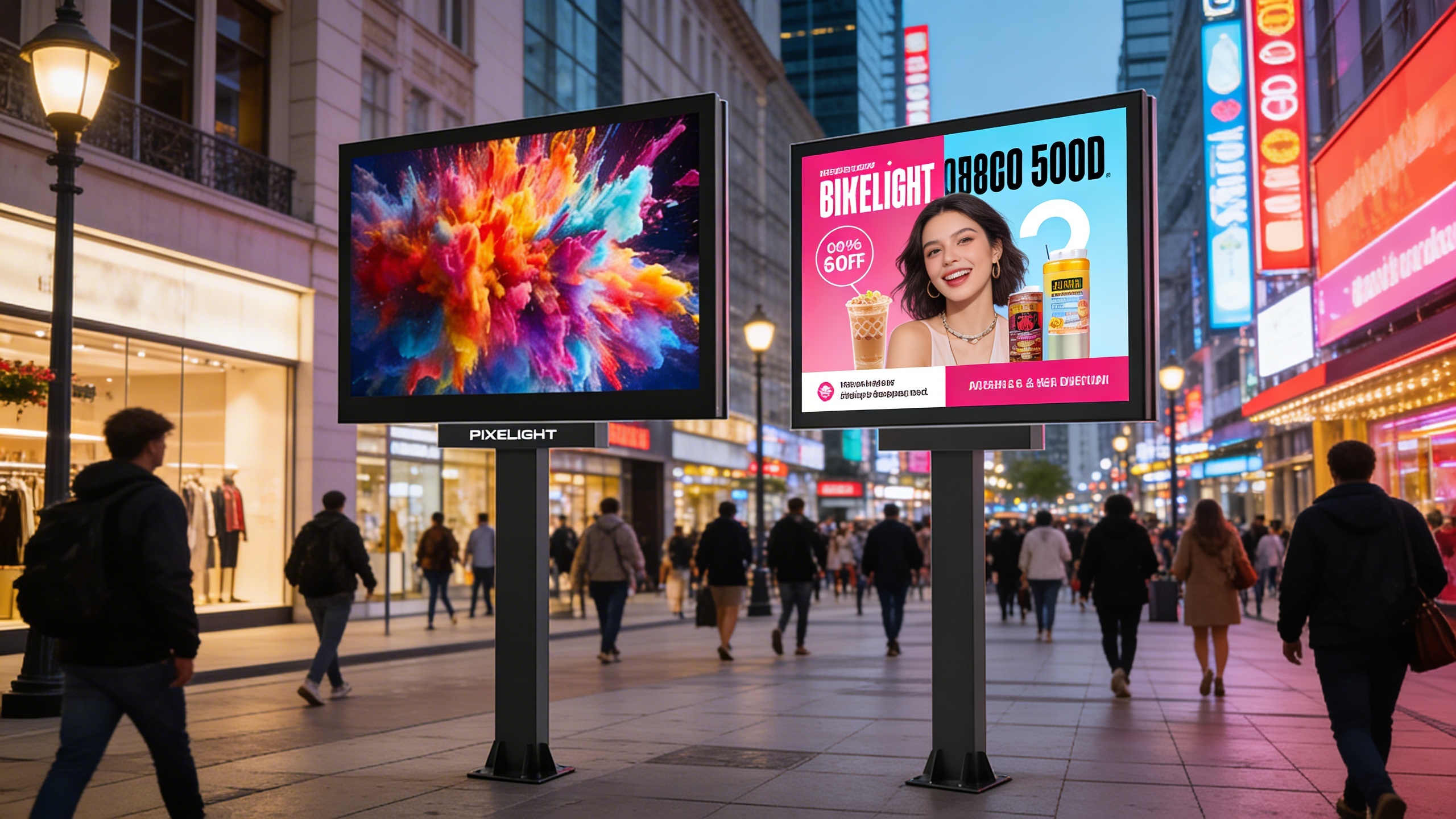 MEDIACITY 4H - Mobilier urbain - Totem Vidéo LED pour Publicité et Communication deployed in a professional B2B setup (digital street furniture)