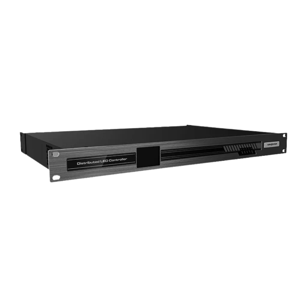 Novastar MGT 2000 | Décodeur Tout-en-Un 8K et Lecteur Multimédia Avancé front view, led video processor running content
