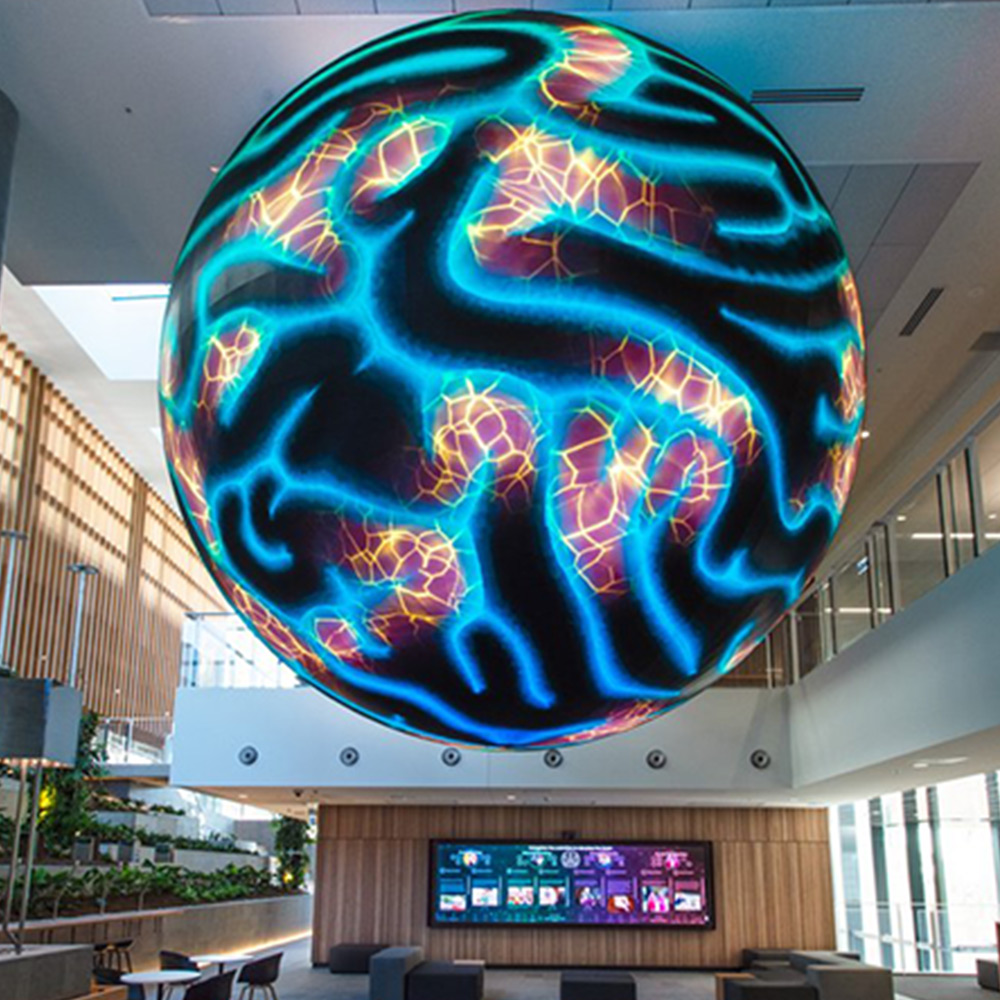 Close-up of the LED SPHERE 100cm - P2 LED module (pitch and mask)