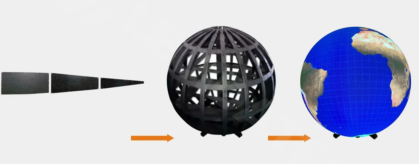 Data and power connectors of the LED SPHERE 100cm - P2