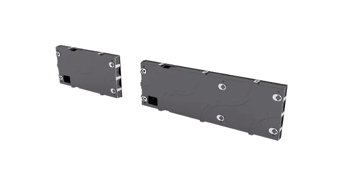 Face arrière du IKONE PRO 3.9 IP65 - 250 x 750mm : fixations, alimentation et carte de réception