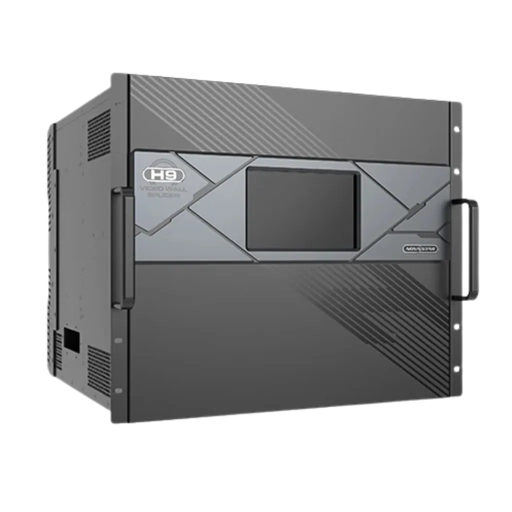 Novastar H9 ENHANCED | Contrôleur LED Modulaire 8K+ | Redondance Maximale front view, novastar led processor running content