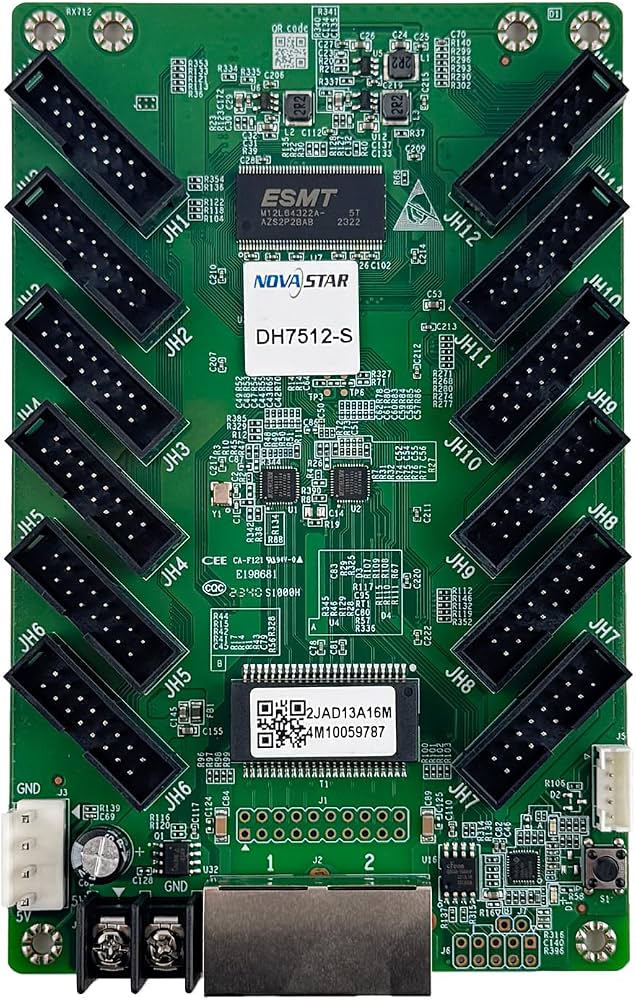 Novastar DH7512-S vue de face, carte de réception led en fonctionnement