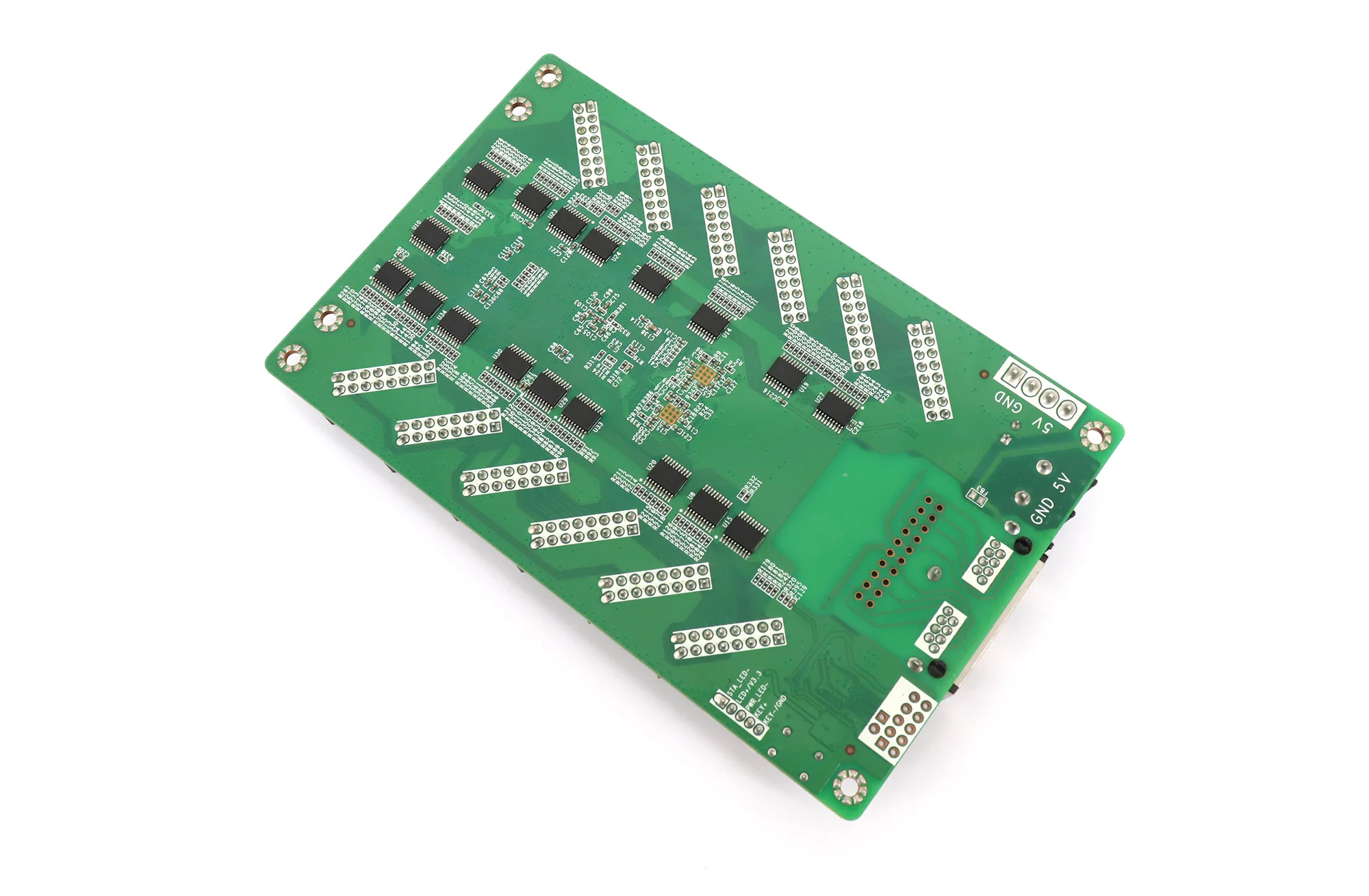 Face arrière du Novastar DH7512-S : fixations, alimentation et carte de réception