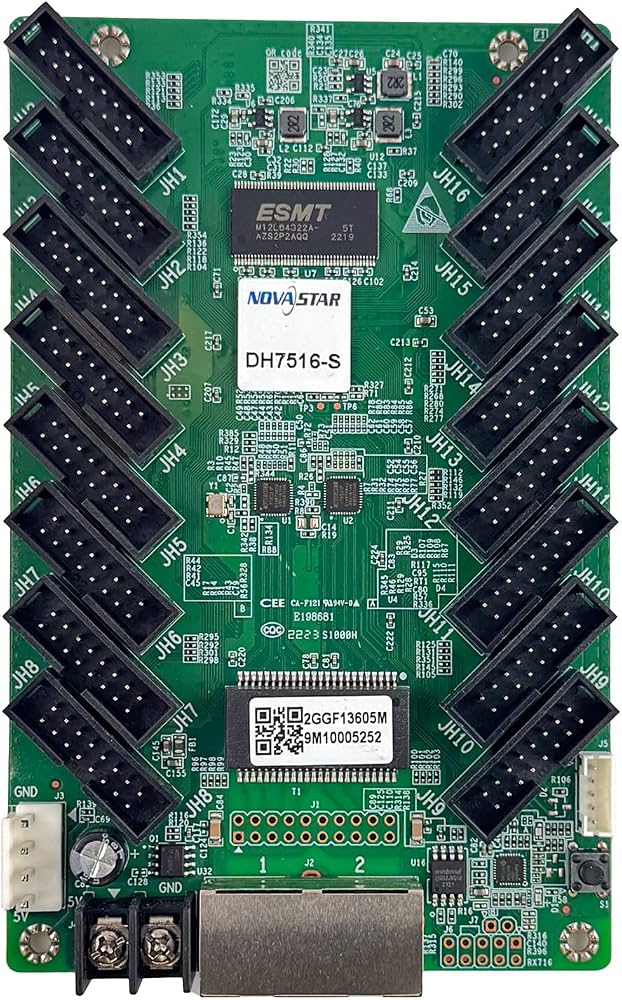 Novastar DH7516-S vue de face, carte de réception led en fonctionnement