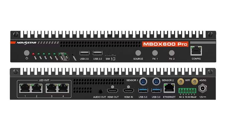 Détail du module LED du Novastar MBOX600 Pro (maille et masque)