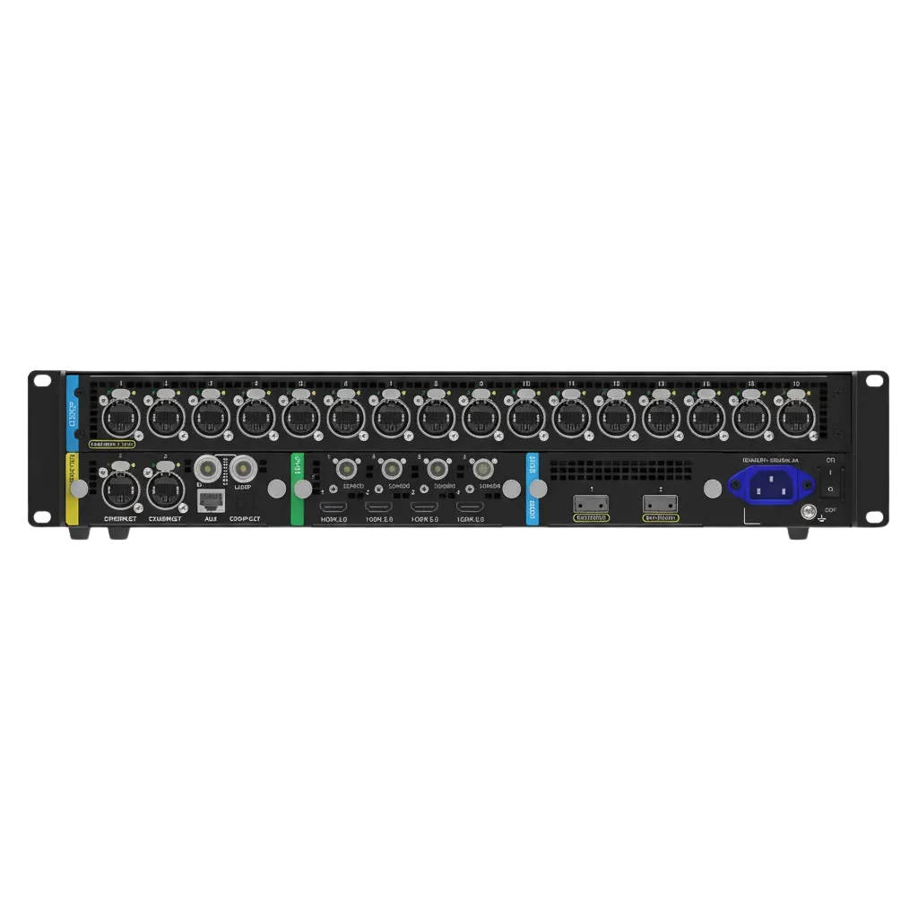 Close-up of the Novastar CX80 Pro | Contrôleur LED Tout-en-Un 8K HDR | Capacité Extrême COEX LED module (pitch and mask)