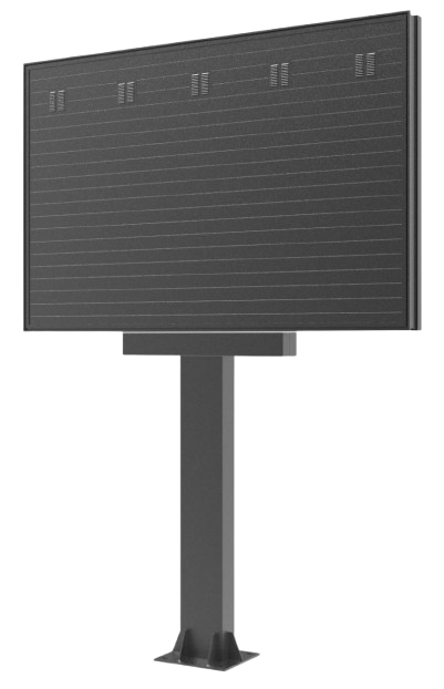 MEDIACITY 4H - P2.9 - Mobilier urbain - Sucette Vidéo LED pour Publicité et Communication front view, digital street furniture running content