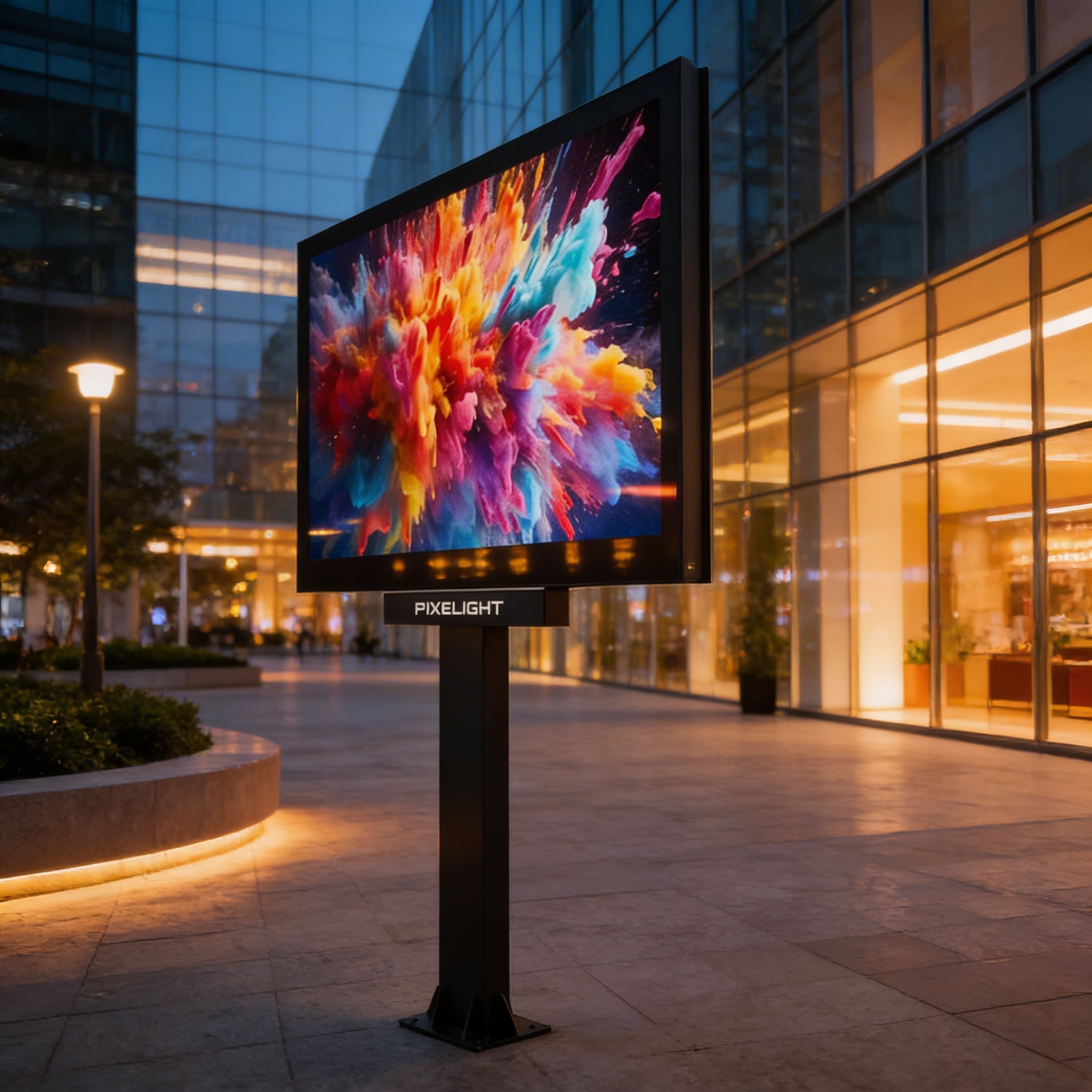 MEDIACITY 4H - P2.9 - Mobilier urbain - Sucette Vidéo LED pour Publicité et Communication deployed in a professional B2B setup (digital street furniture)