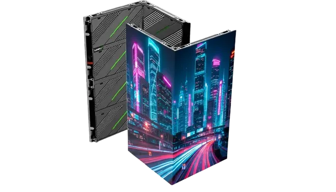 SHAPE 2.6 (500 x 1000) front view, indoor led panel running content