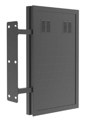 LEDSTORE - P3 DUAL - Enseigne video LED double faces front view, led storefront sign running content