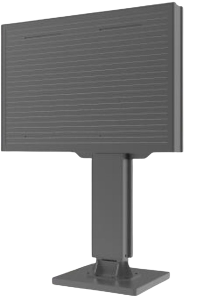 MEDIACITY 6H - P2.9 - Mobilier urbain Video - Totem Vidéo LED pour Publicité et Communication front view, digital street furniture running content