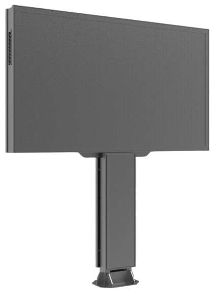 MEDIACITY 7H - P3.9 - Mobilier urbain Video - Totem Vidéo LED pour Publicité et Communication vue de face, mobilier urbain led en fonctionnement