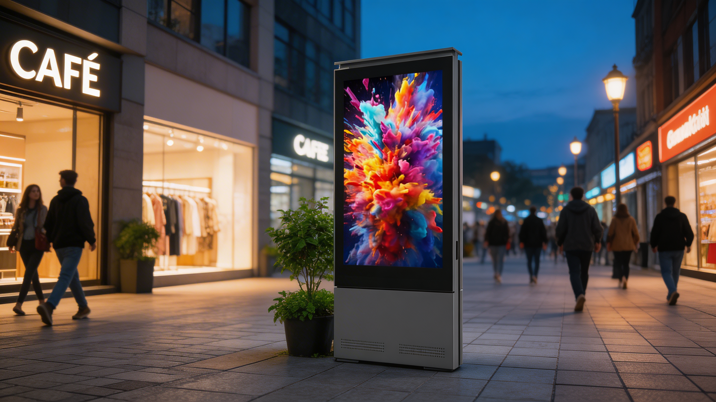 Data and power connectors of the MONOLITH 75 - P5 - Totem Vidéo LED pour Publicité et Communication - Mobilier urbain