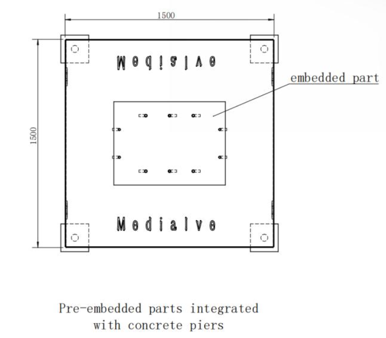 Détail du module LED du Massif Béton pour MEDIACITY - 2.6T (maille et masque)