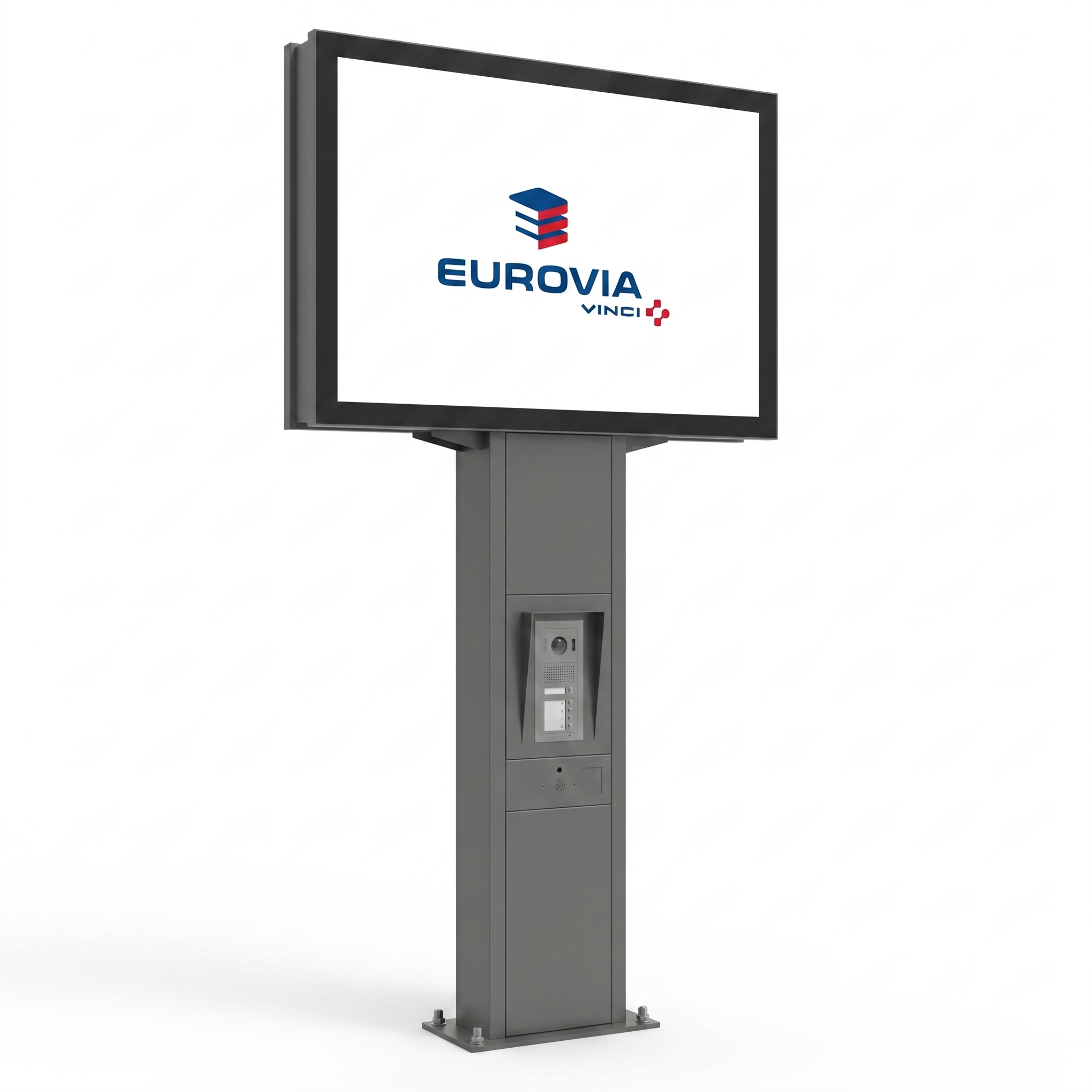 Rear side of the MEDIACITY 3 Custom - P3.9 - Mobilier urbain avec système d'interphonie: rigging, power supply and receiving card