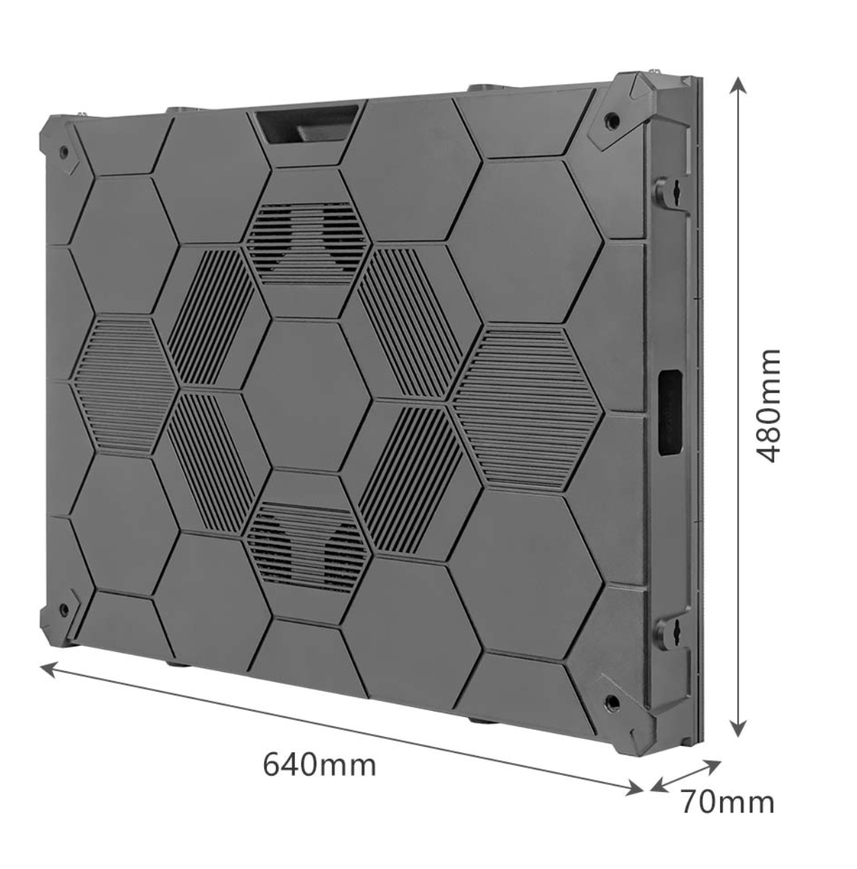 SPECTRA 1.8 COB - 640x480 vue de face, dalle led indoor en fonctionnement