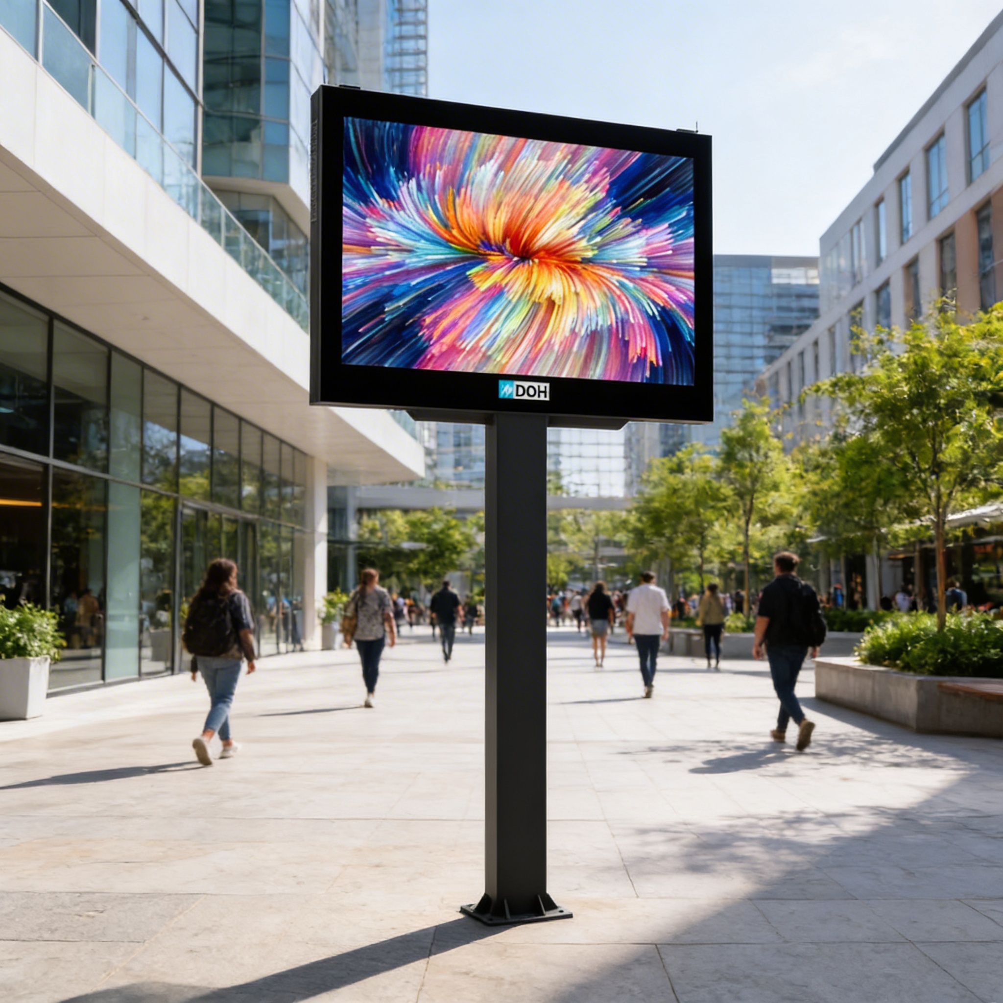 Close-up of the MEDIACITY 2H - P2.9 - Mobilier urbain - Totem Vidéo LED pour Publicité et Communication LED module (pitch and mask)