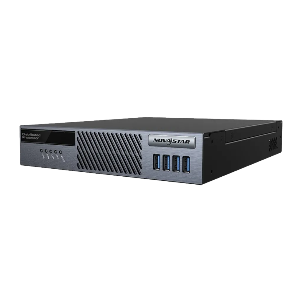 Novastar MG421 DECODER | Module de Décodage Vidéo IP Professionnel | 4K Ultra HD front view, led video processor running content