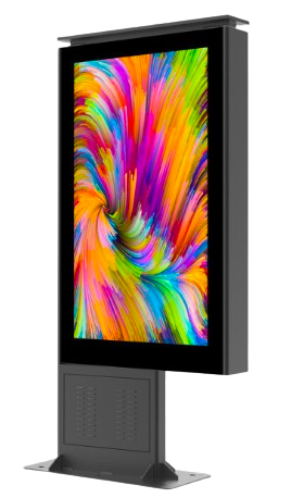 HORIZON 75 - P5 - Totem Vidéo LED pour Publicité et Communication - Mobilier urbain front view, digital street furniture running content