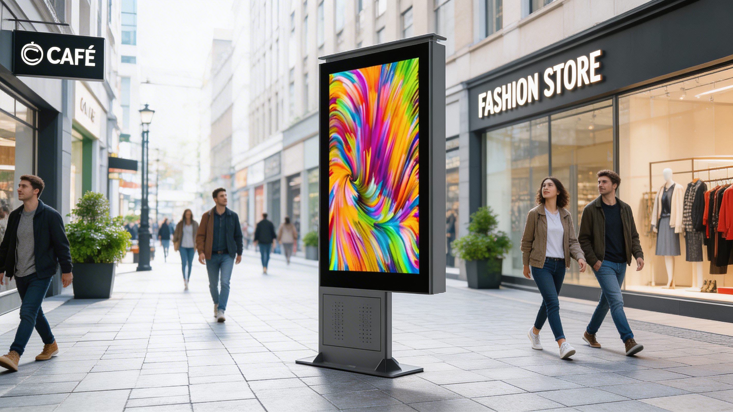 Rear side of the HORIZON 75 - P5 - Totem Vidéo LED pour Publicité et Communication - Mobilier urbain: rigging, power supply and receiving card