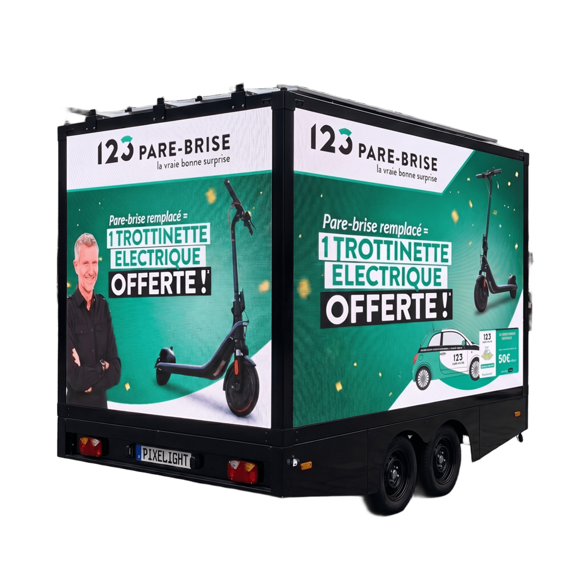 URBAN PIXTRAIL 3.9 - Remorque équipé d'écrans publicitaires Led outdoor — Mobile LED Truck by PIXELIGHT
