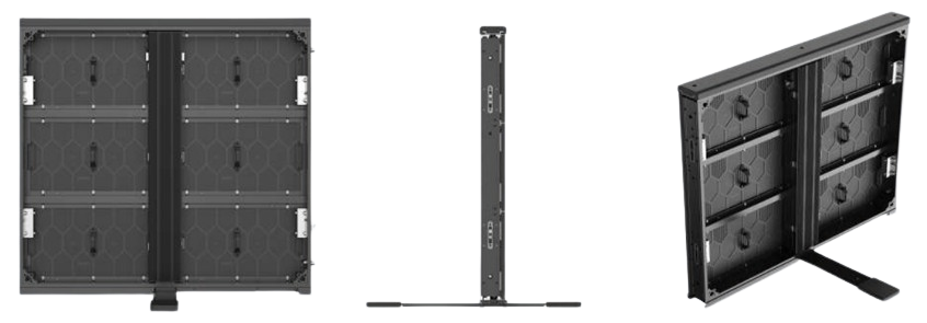 Rear side of the PROSPORT 10 OUT (boarding led): rigging, power supply and receiving card