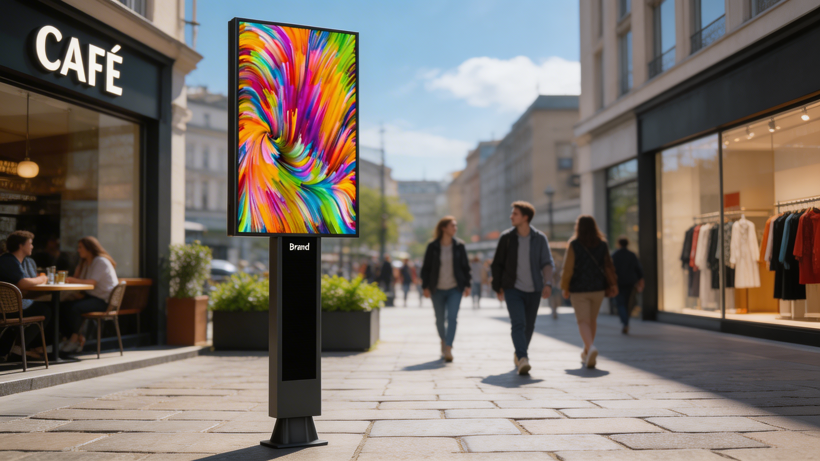 Close-up of the MEDIACITY 4V - P2.9 - Mobilier urbain - Totem Vidéo LED pour Publicité et Communication LED module (pitch and mask)