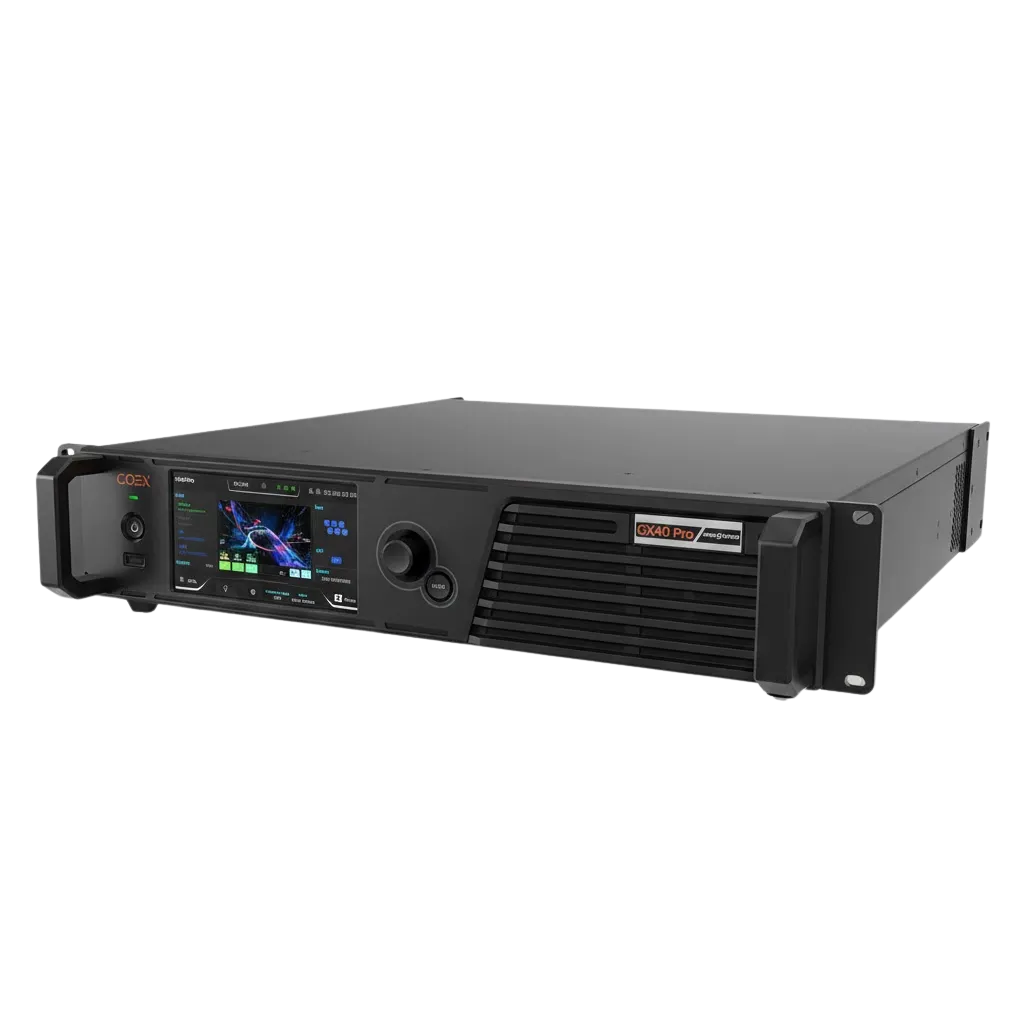 Close-up of the Novastar CX40 Pro | Contrôleur LED Tout-en-Un 4K HDR | Capacité Massive COEX LED module (pitch and mask)