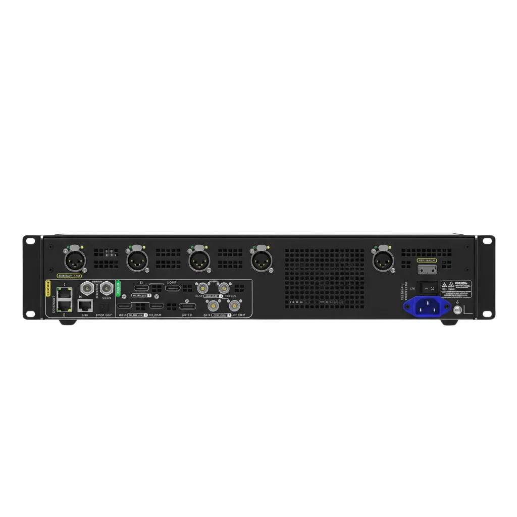 Rear side of the Novastar CX40 Pro | Contrôleur LED Tout-en-Un 4K HDR | Capacité Massive COEX: rigging, power supply and receiving card
