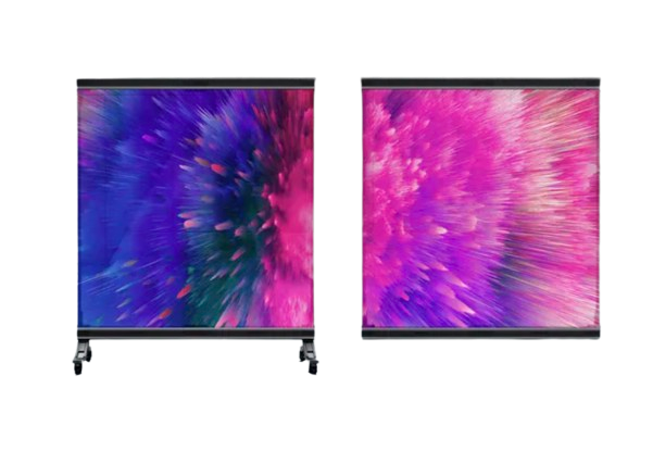 HOLOGLASS 3.9 XXL front view, rental led panel running content