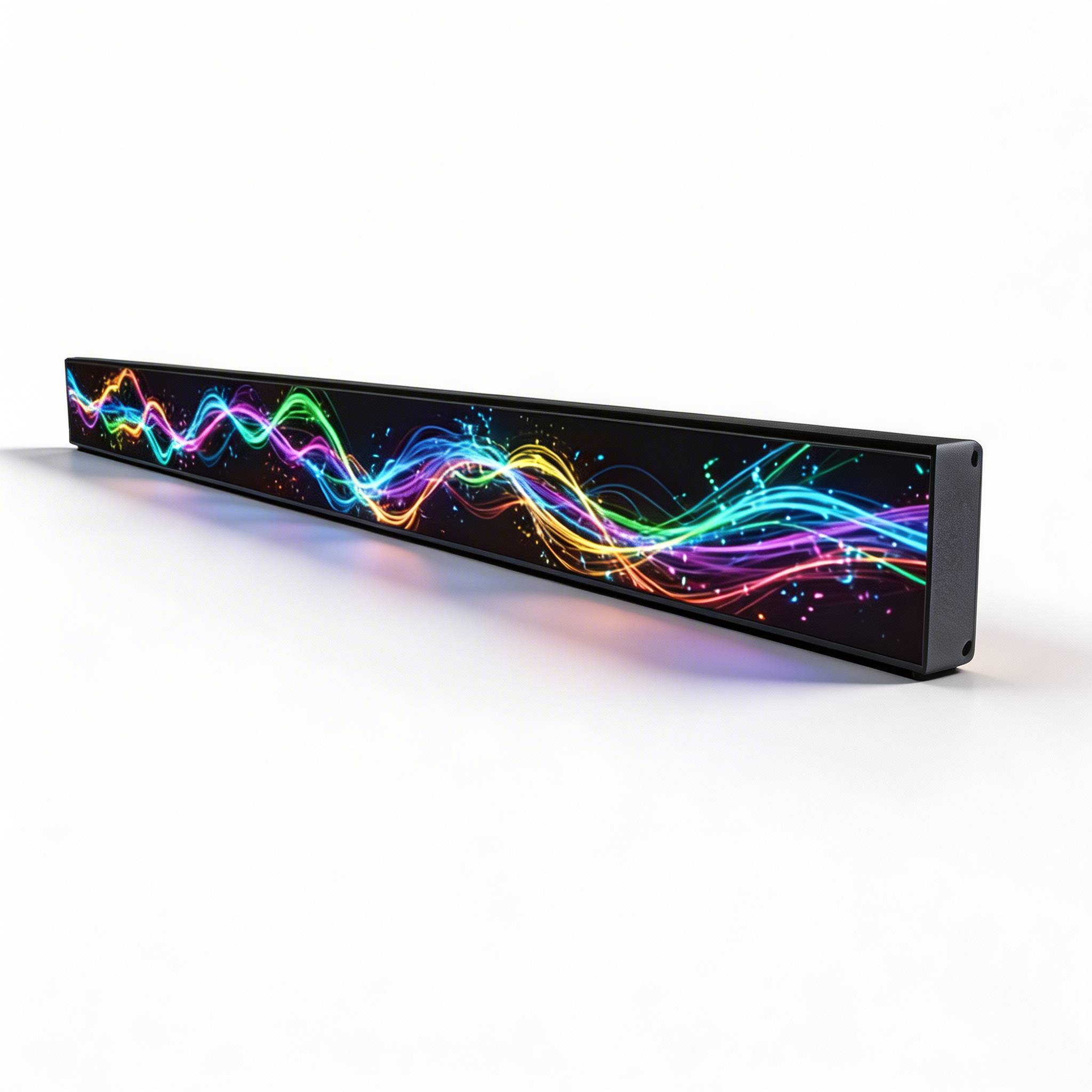 PIXELBAR VIDEO 1.2 L I Le bandeau LED pour le Retail, le Design de Bar et l’Événementiel Créatif front view, indoor led panel running content