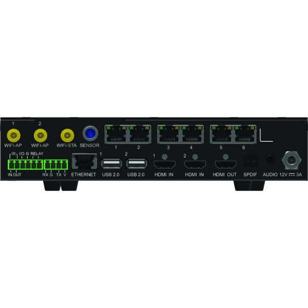 Rear side of the Novastar TU 20 Pro (Player vidéo LED 4K - 6 Sorties RJ45): rigging, power supply and receiving card
