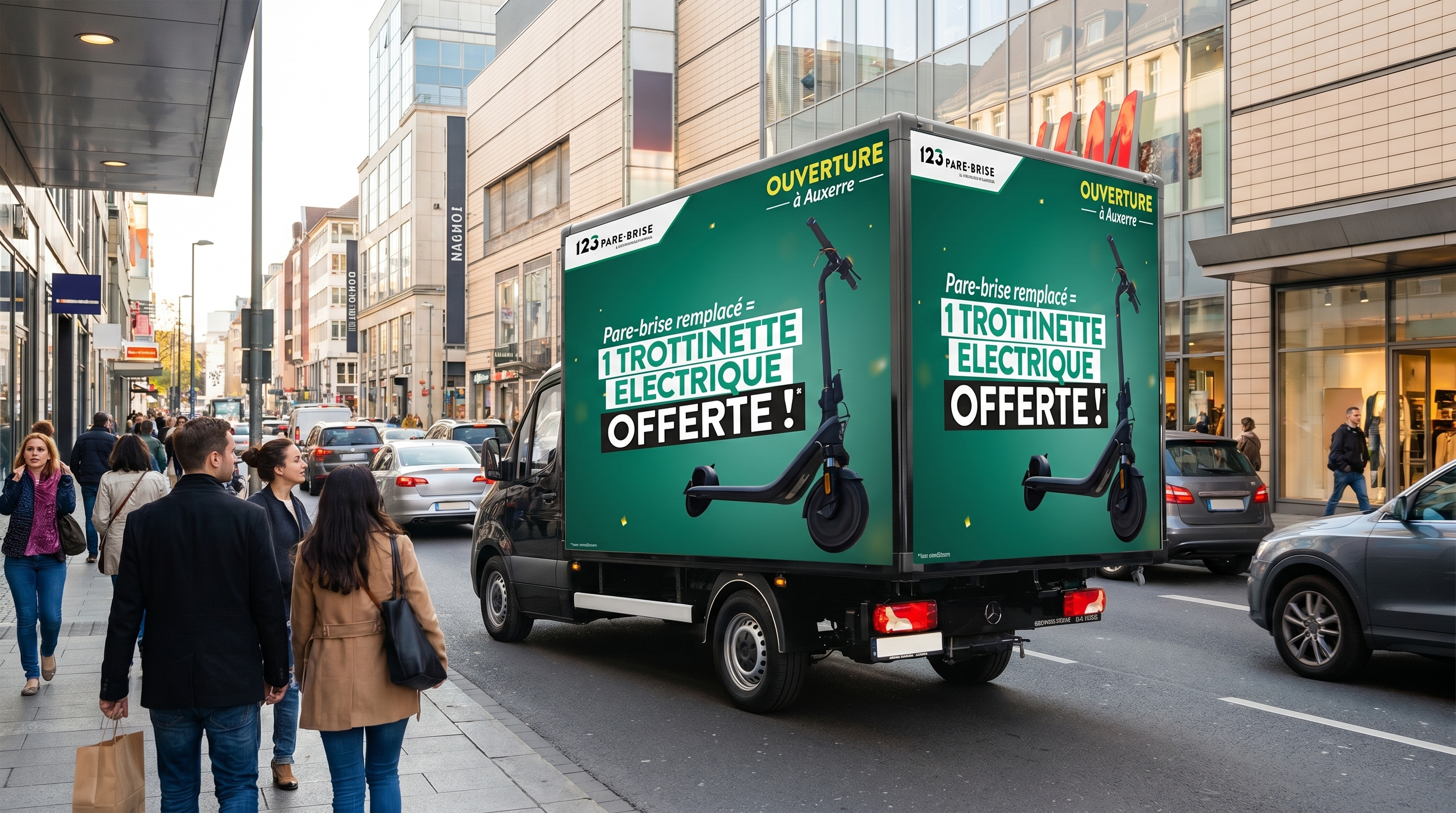 Rear side of the URBAN VIDEO TRUCK 3.9 - Camion équipé d'écrans publicitaires Led outdoor: rigging, power supply and receiving card