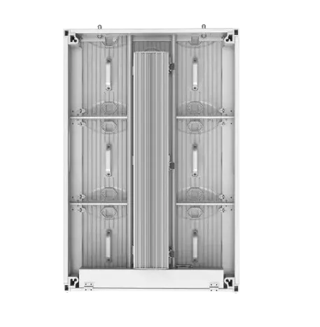Rear side of the DOOH 3.9 OUT - 500 x 1000mm: rigging, power supply and receiving card