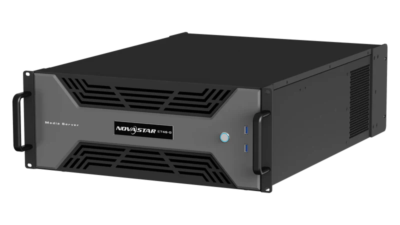 Novastar ET4S-G(A4) Media Server | Lecteur Multimédia Dédié | Capacité Monumentale & 8K front view, led multimedia player running content