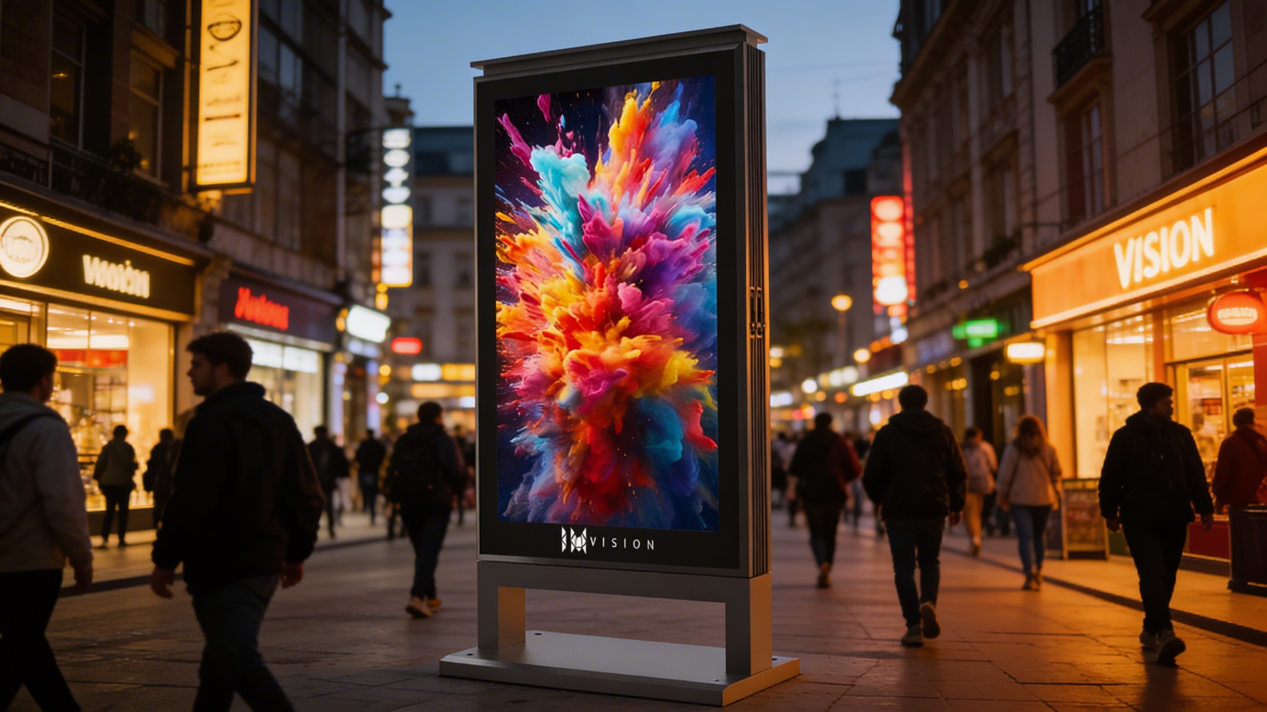LED TOWER 80 DUAL - P2.9 - Totem Vidéo LED pour Publicité et Communication - Mobilier urbain deployed in a professional B2B setup (digital street furniture)