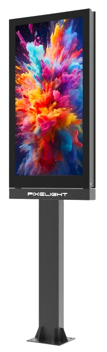 MEDIACITY 2V DUAL - P2.9 - Mobilier urbain double face - Totem Vidéo LED pour Publicité et Communication — Digital Street Furniture by PIXELIGHT