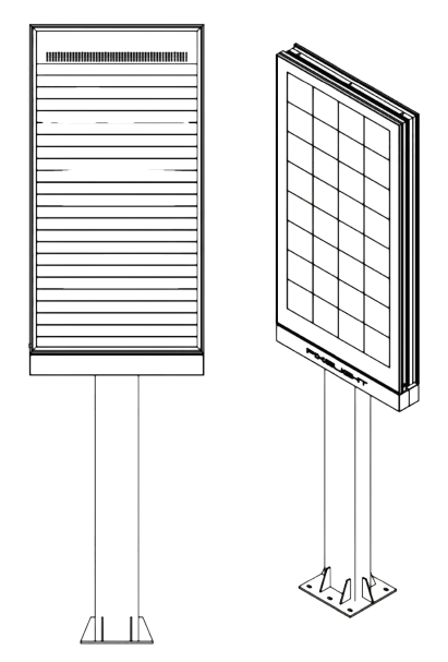 Close-up of the MEDIACITY 2V - P2.9 - Mobilier urbain - Totem Vidéo LED pour Publicité et Communication LED module (pitch and mask)