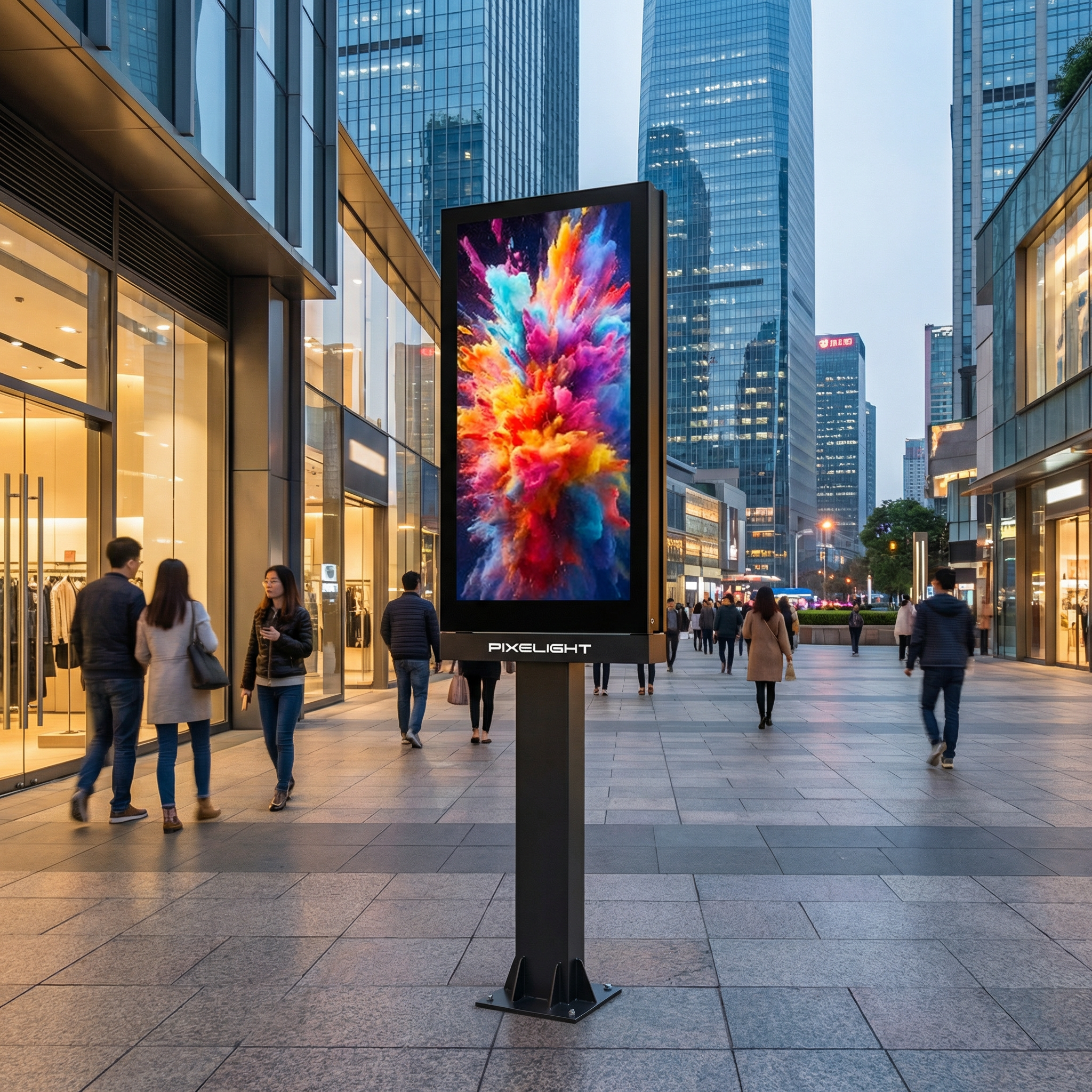 Rear side of the MEDIACITY 2V DUAL - P2.9 - Mobilier urbain double face - Totem Vidéo LED pour Publicité et Communication: rigging, power supply and receiving card