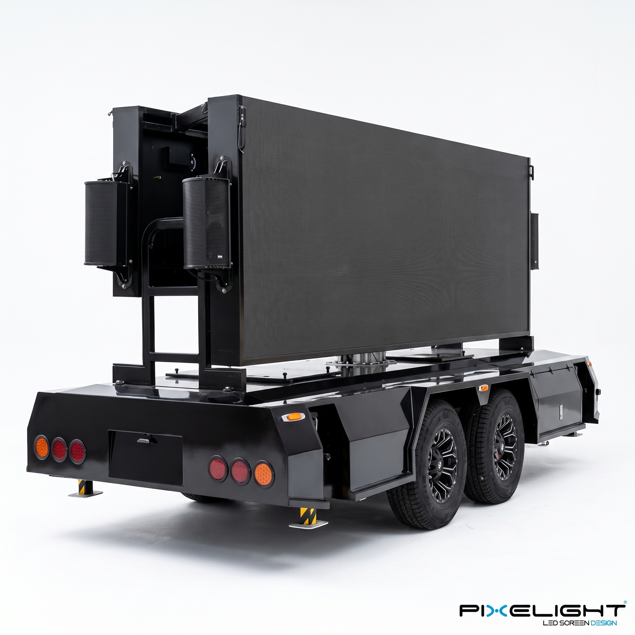 StageScreen 10 – Écran LED mobile compact sur remorque | Pixelight installé en configuration professionnelle B2B (camion led mobile)