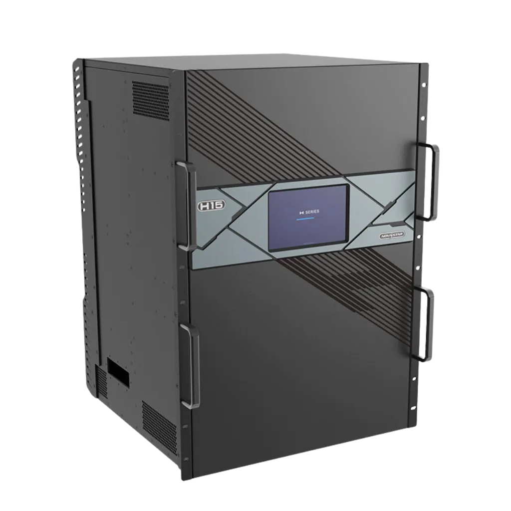 Close-up of the Novastar H15 | Contrôleur LED Modulaire 8K+ | Capacité Colossale & Redondance Maximale LED module (pitch and mask)