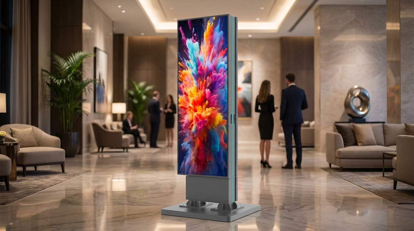 Rear side of the LED TOWER 125 - P2.9 - Totem Vidéo LED pour Publicité et Communication - Mobilier urbain: rigging, power supply and receiving card