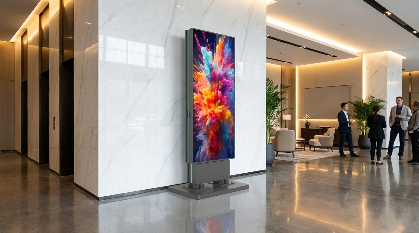 Data and power connectors of the LED TOWER 125 - P2.9 - Totem Vidéo LED pour Publicité et Communication - Mobilier urbain