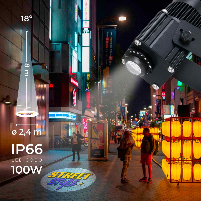 Close-up of the Projecteur de logo GOBO LED fixe 100W - extérieur - 4 lentilles - Optique 18° - IP65 LED module (pitch and mask)