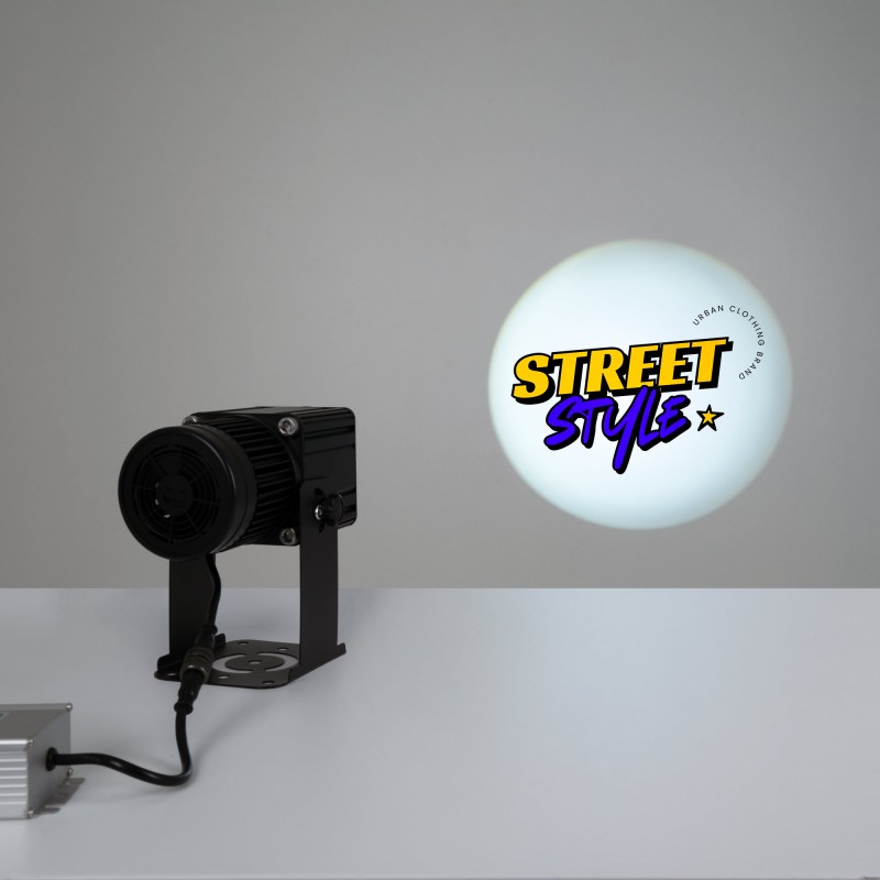 Data and power connectors of the Projecteur de logo GOBO LED rotatif 50W - extérieur - Optique 18° - IP65