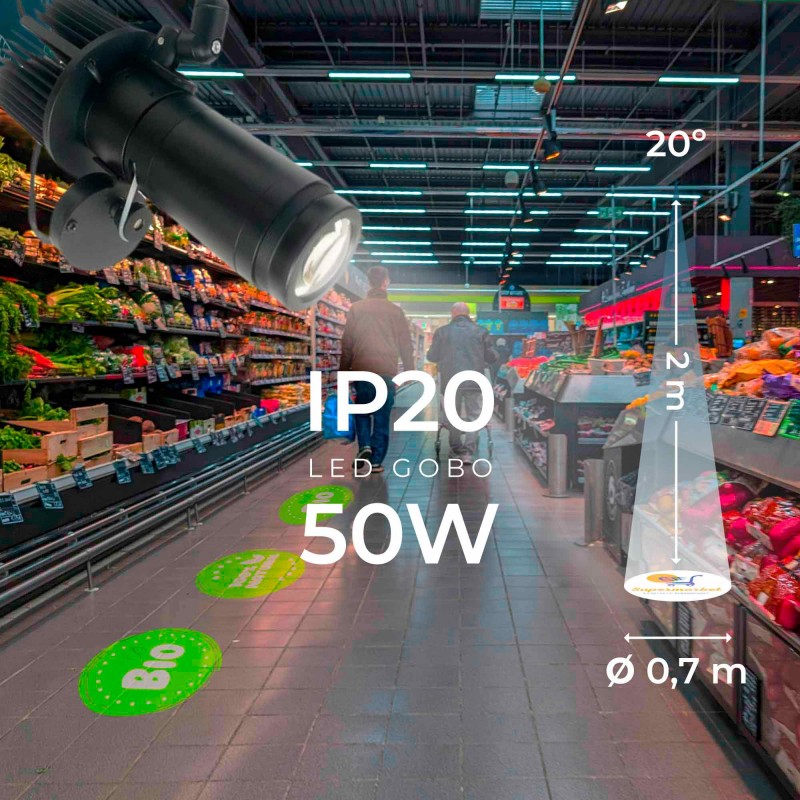 Close-up of the Projecteur de logo GOBO LED rotatif 50W - intérieur - Optique 20° - IP20 LED module (pitch and mask)