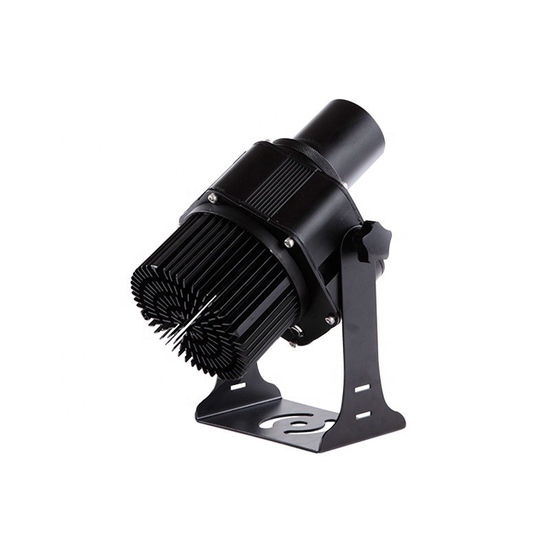 Projecteur de logo LED GOBO 40W rotatif extérieur - Optique 20° - IP65 front view, gobo logo projector running content