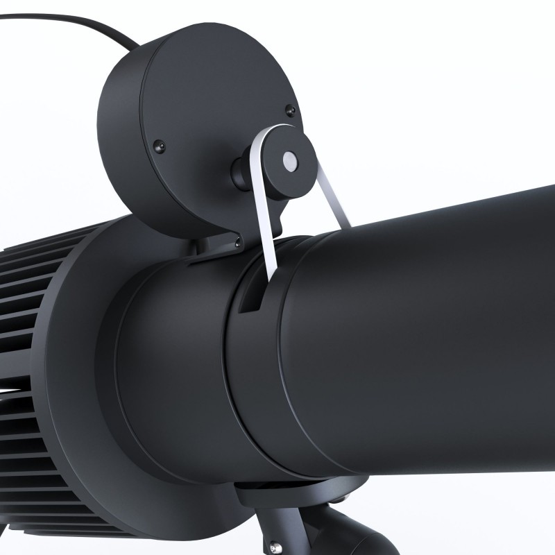 Rear side of the Projecteur GOBO LED 30W rotatif intérieur - Optique 20° - IP40: rigging, power supply and receiving card